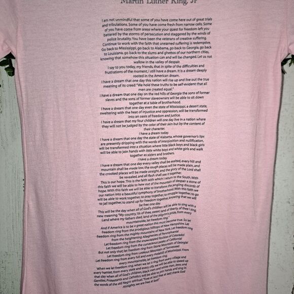 Martin Luther King I Have A Dream Shirt in pink NWT - Picture 5 of 8
